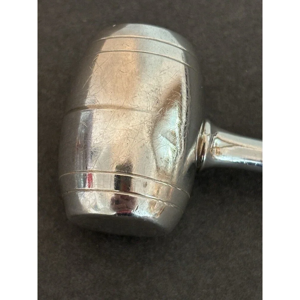 Vintage Webster Sterling Silver Baby Rattle Gavel